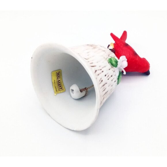 Bell Cardinal Porcelain Bird Figurine Perched Flowers Vintage 5" Vintage Walmart - Picture 13 of 15